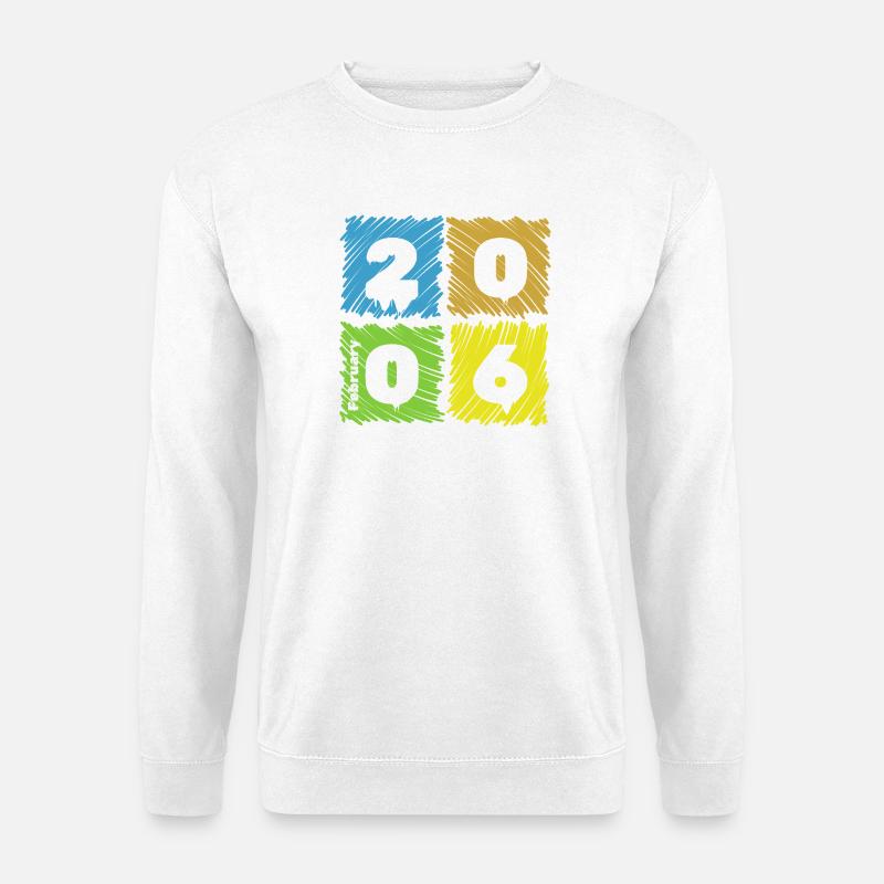 20. Geburtstag Farbige Patches since 02/2006 - Unisex Pullover - Weiß