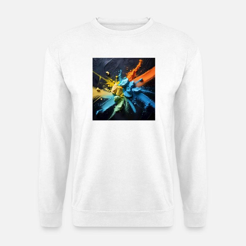 Regenbogenstaub-Explosion - Unisex Pullover - Weiß