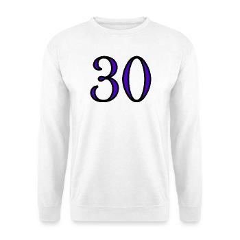 30. 30 ANS. 30e ANNIVERSAIRE. ANNIVERSAIRE 30 ANS. - Sweat-shirt Unisexe - blanc - Devant