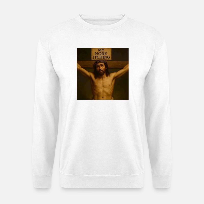 Nasenjucken am Kreuz - Unisex Pullover - Weiß