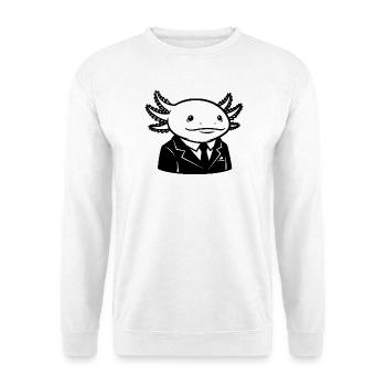 Axolotl en costume – Design Business Tier - Sweat-shirt Unisexe - blanc - Devant