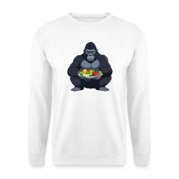 Gorilla with vegetable platter funny animal motif - Unisex Sweatshirt - white - Front