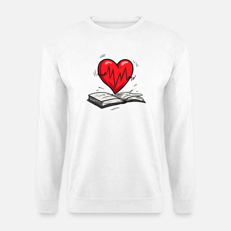 Puls-Design des schlagenden Herzens - Unisex Pullover - Weiß