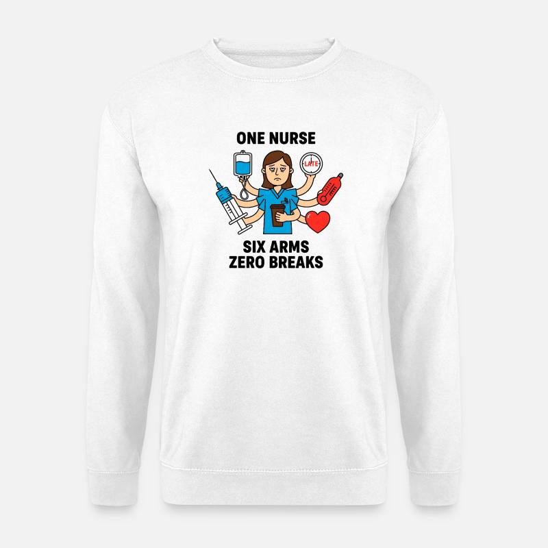 Überfordertes Multitasking-Chaos der Krankenschwester - Unisex Pullover - Weiß