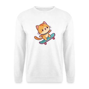 Colorful Skateboard Kitten - Unisex Sweatshirt - white - Front