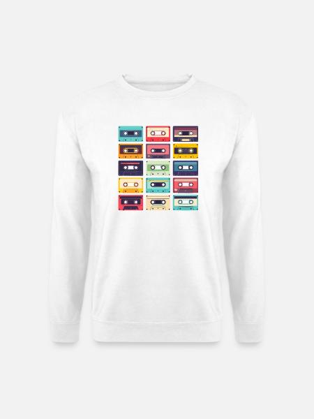 Cassettes Pop Art Pattern - Unisex Sweatshirt - white