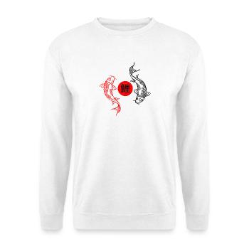 Koi in the red Zen circle - Unisex Sweatshirt - white - Front