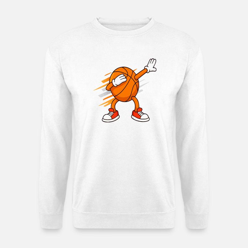 Basketball-Dabbing-Maskottchen lustige Sportarten - Unisex Pullover - Weiß