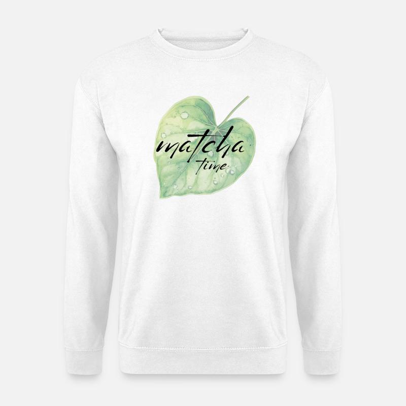 Matcha, Leaf, Green, Time - Unisex Sweatshirt - white