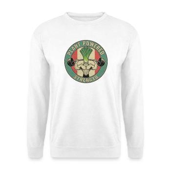 Strong Leek Weightlifting Design Fitness Vegan - Unisex Sweatshirt - white - Front