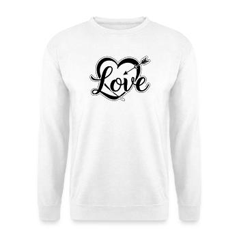 Cœur love st valentin - Sweat-shirt Unisexe - blanc - Devant