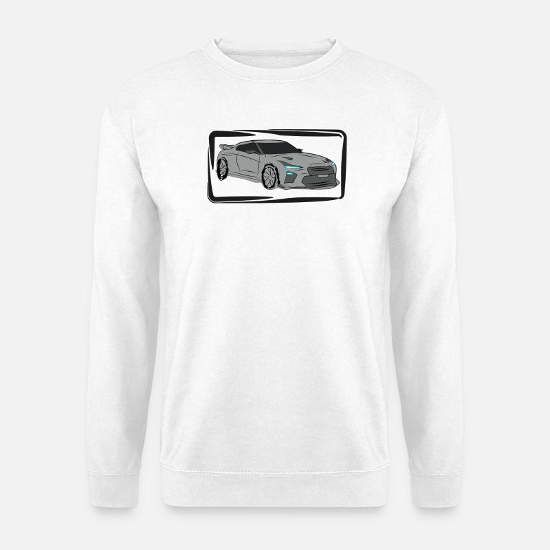 Sportwagen Silhouette Neonakzente - Unisex Pullover - Weiß