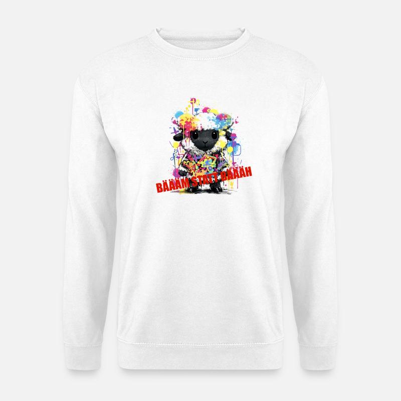 Graffiti Schaf: Farbpracht Street Style - Unisex Pullover - Weiß