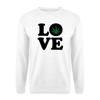 Love weed cannabis  - Sweat-shirt Unisexe - blanc - Devant