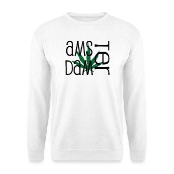 Amsterdam - Cannabis - Weed - Sweat-shirt Unisexe - blanc - Devant