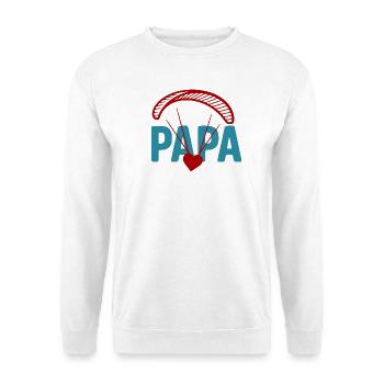 Papa Paragliding Herz - Unisex Pullover - Weiß - Vorne