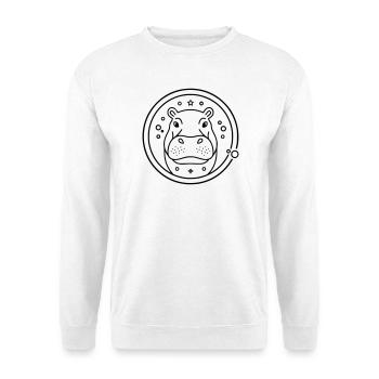 Hippopotamus Starry Sky Circle Outline - Unisex Sweatshirt - white - Front