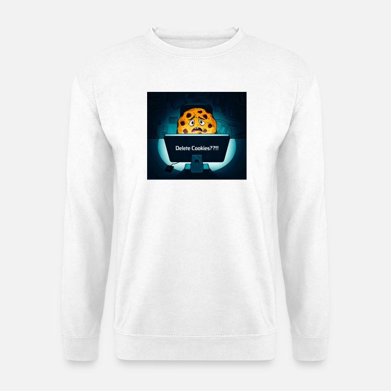 Shy Cookie at Computer - Unisex Sweatshirt - white