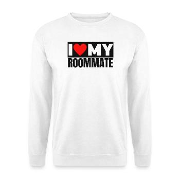 I Love My Roommate Bold Heart Graphic - Unisex Sweatshirt - white - Front