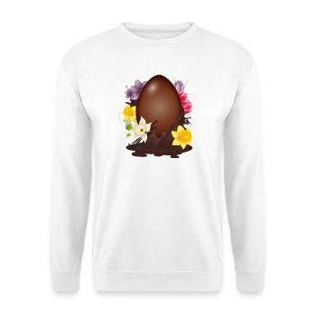 Chocolate Easter Egg with Flowers and Vanilla - Unisex Sweatshirt - white - Front
