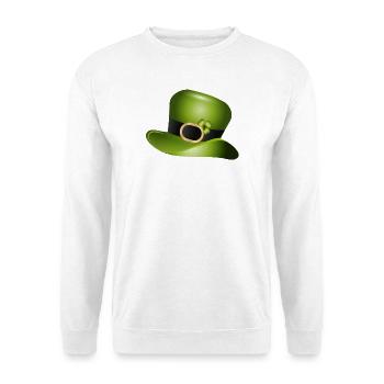 Green Top Hat with Shamrock – St Patrick - Unisex Sweatshirt - white - Front