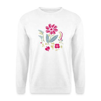 Floral ornament with leaves - Unisex Sweatshirt - white - Front
