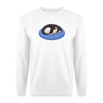 Süßer Cartoon Pinguin Schlafen Kuscheln - Unisex Pullover - Weiß - Vorne