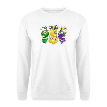 Capybara Maskenfest Trio Mardi Gras - Unisex Pullover - Weiß - Vorne