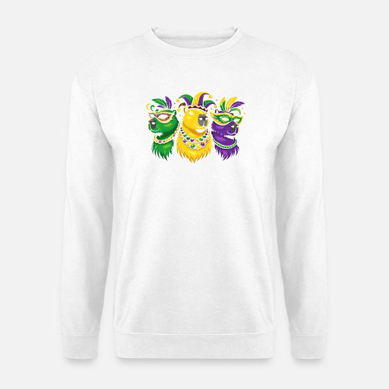 Capybara Maskenfest Trio Mardi Gras - Unisex Pullover - Weiß