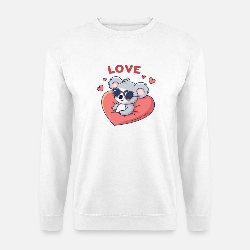Koala-Liebe, Herz und Gläser - Unisex Pullover - Weiß
