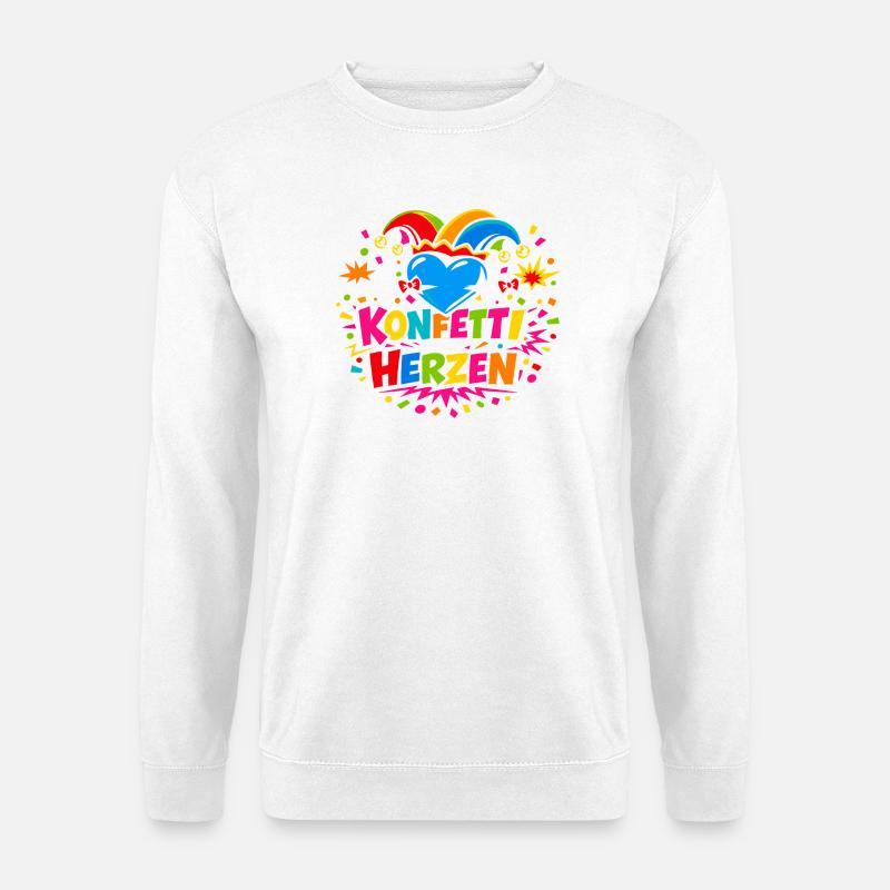 Konfetti im Herz Karneval Geschenk Lustig Süß - Unisex Pullover - Weiß