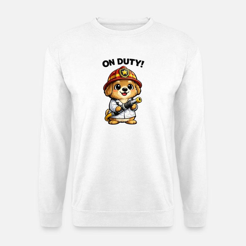 Feuerwehr Hund Logo - Unisex Pullover - Weiß