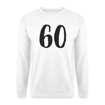 60e anniversaire Numéro Numéro Cadeau - Sweat-shirt Unisexe - blanc - Devant