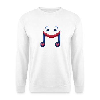 Smiling Musical Note Pixel Art - Unisex Sweatshirt - white - Front