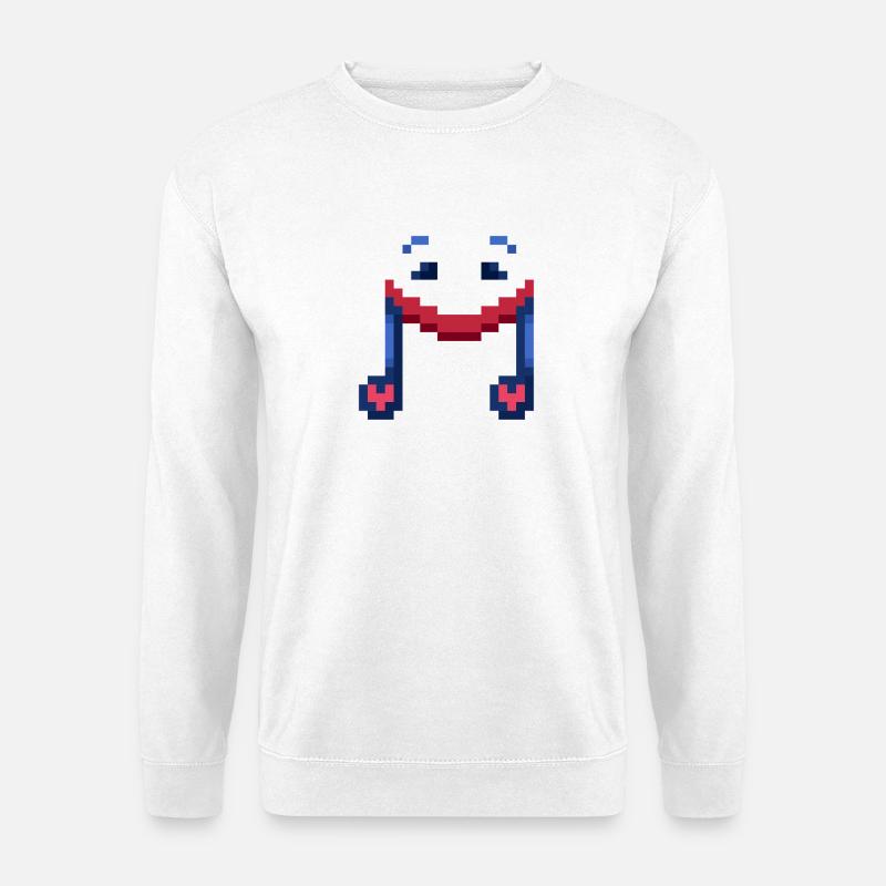 Smiling Musical Note Pixel Art - Unisex Pullover - Weiß