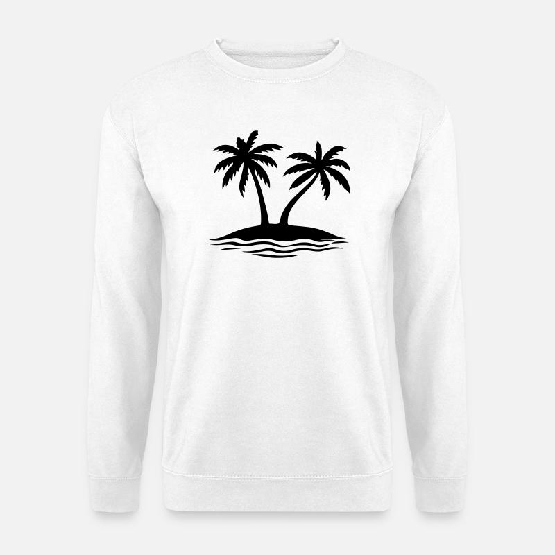 Île de la plage Palm Trees - Sweat-shirt Unisexe - blanc