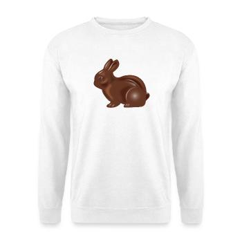 Klassischer Schokoladen-Osterhasen Motiv - Unisex Pullover - Weiß - Vorne