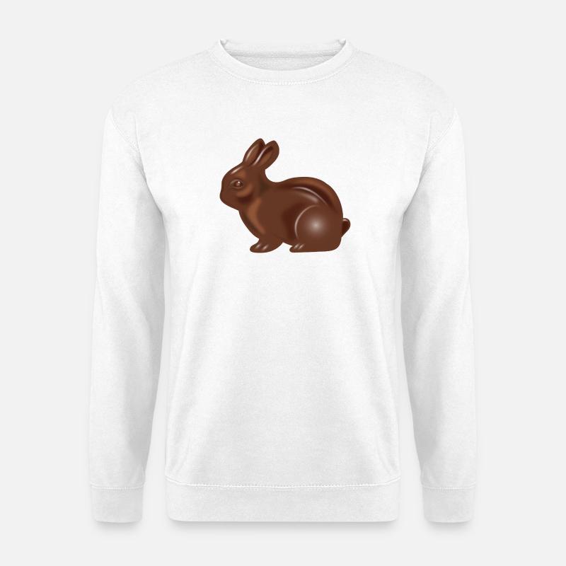 Klassischer Schokoladen-Osterhasen Motiv - Unisex Pullover - Weiß