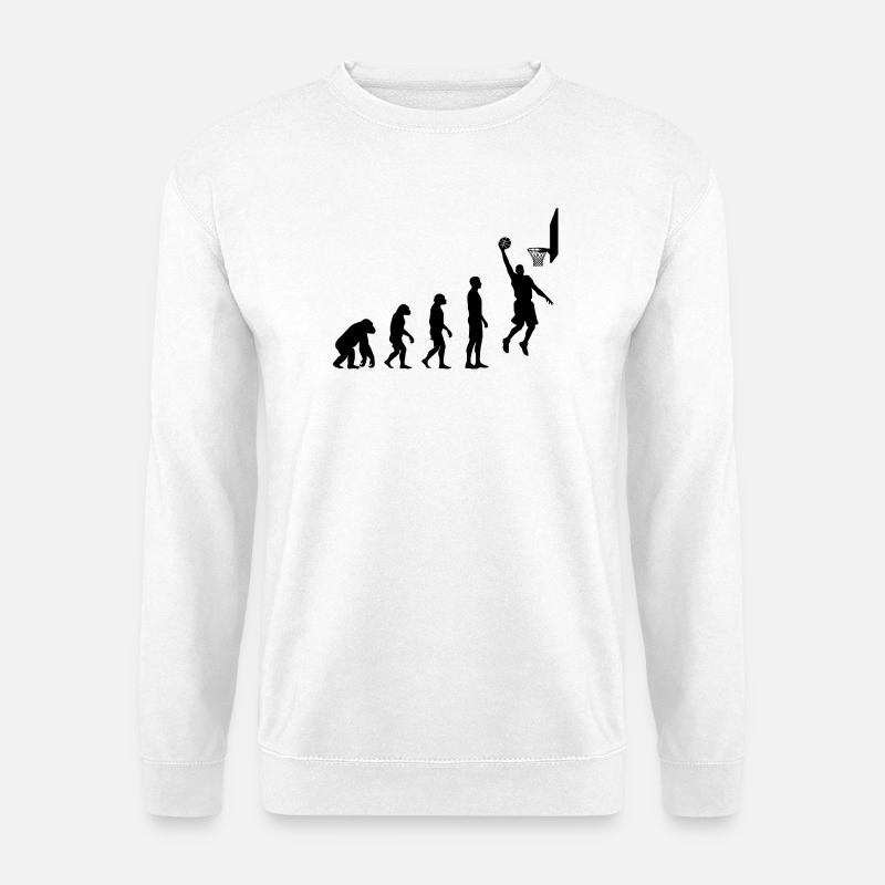 Basketball Evolution Human to Hoops Player - Unisex Sweatshirt - white