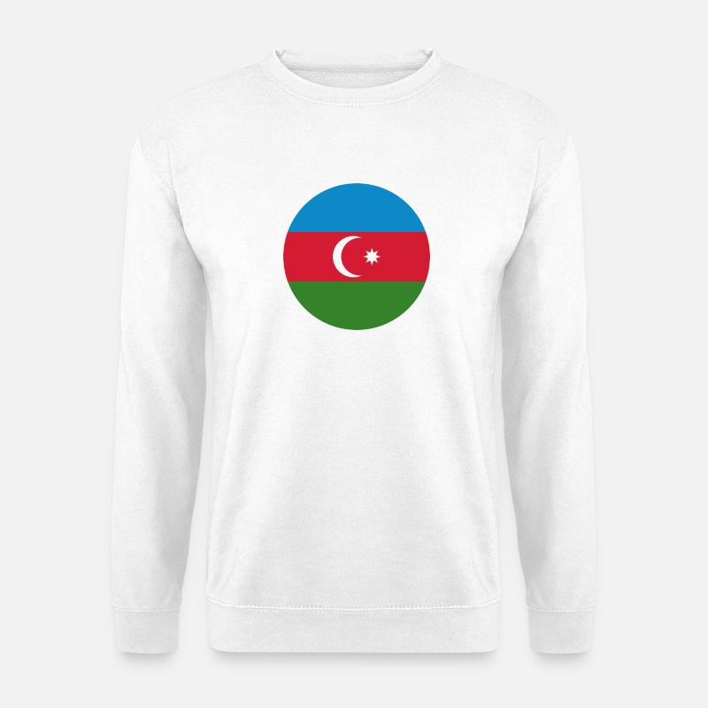 Aserbaidschanische Rundflagge - Unisex Pullover - Weiß