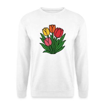 Tulip Patch Blüte - Unisex Pullover - Weiß - Vorne