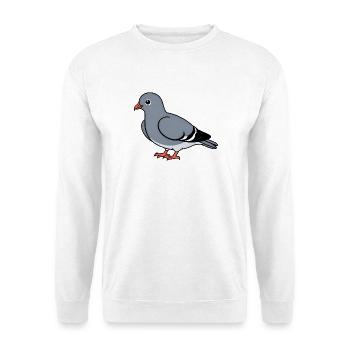 Cartoon dove gray with orange feet - Unisex Sweatshirt - white - Front