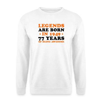 Les légendes naissent en 1949 – 77 ans d’anniversaire - Sweat-shirt Unisexe - blanc - Devant