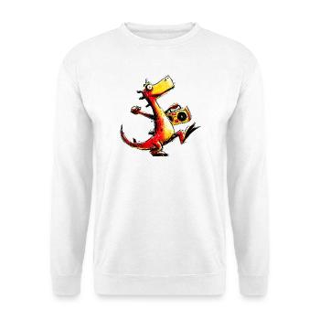 Design rétro cool de boombox Dino - Sweat-shirt Unisexe - blanc - Devant