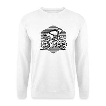 Puristisches Roadbike Thema - Unisex Pullover - Weiß - Vorne