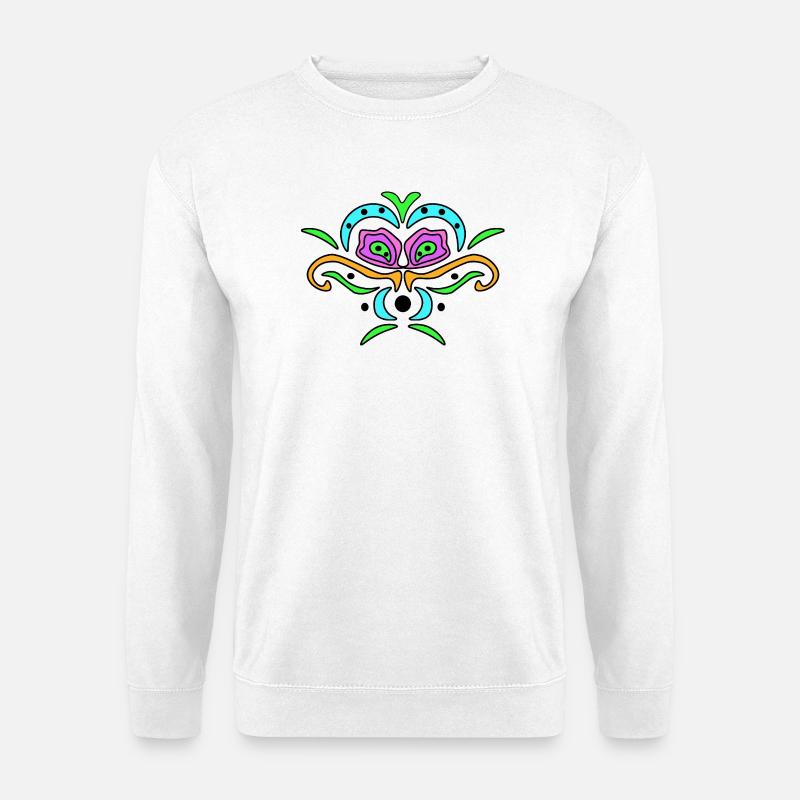 Farb-Mandala Maske - Unisex Pullover - Weiß