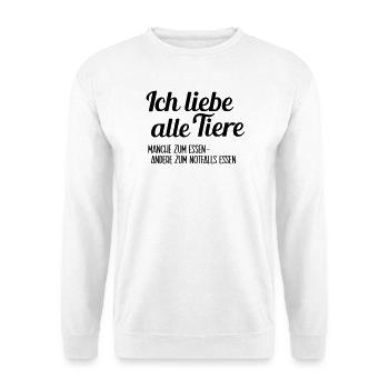 I love animals - Unisex Sweatshirt - white - Front