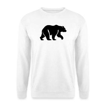 Bär in Silhouette, Minimalismus und Gelassenheit - Unisex Pullover - Weiß - Vorne