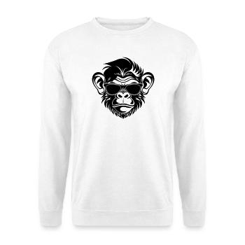 Cool Monkey Head with Sunglasses - Unisex Sweatshirt - white - Front