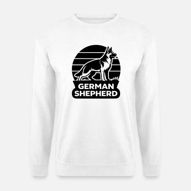 German Shepherd Silhouette - Unisex Sweatshirt - white